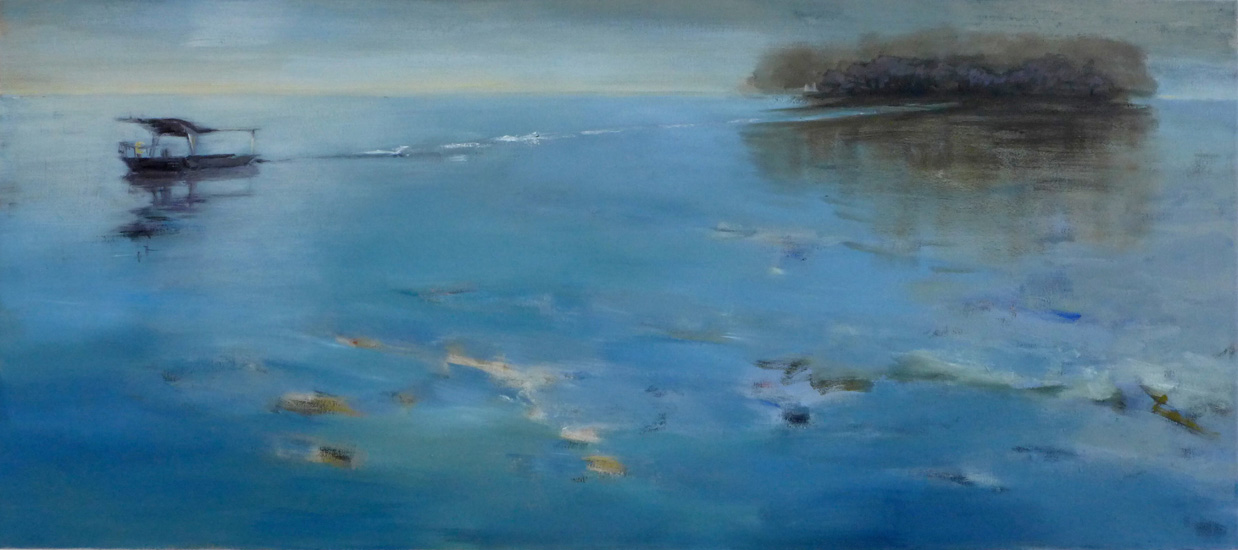 Sibylle Prange, Die Insel, 2015, Öl auf Leinwand