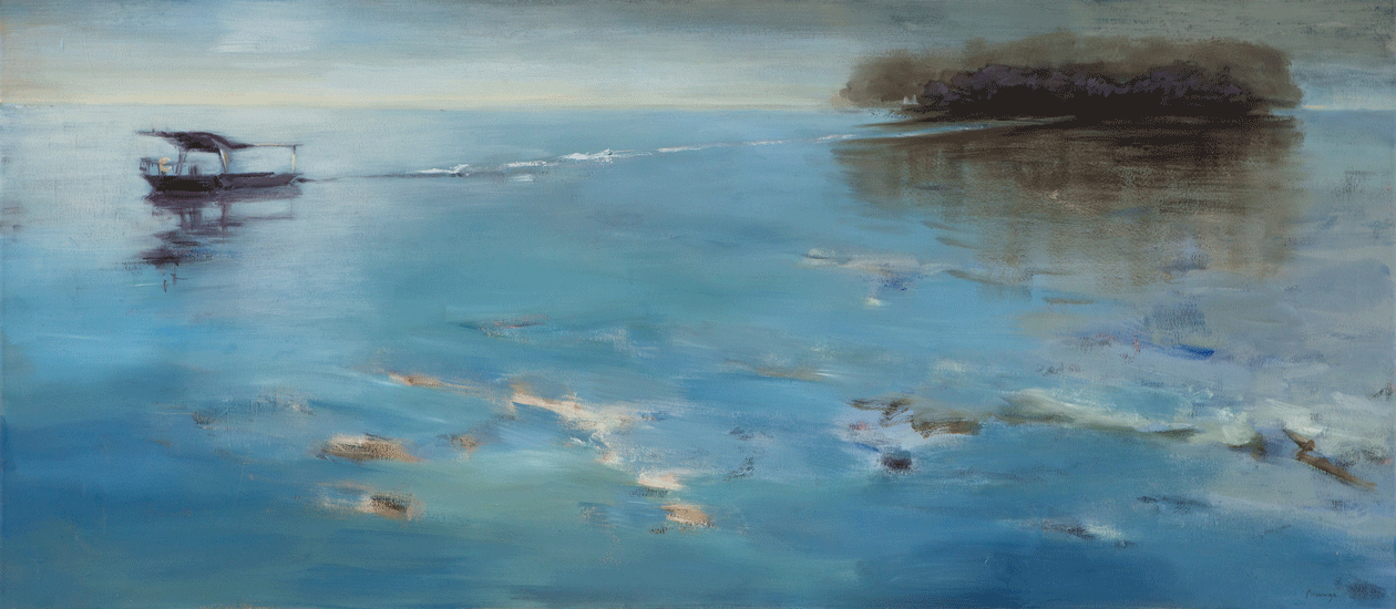 Die Insel, 2016, Öl auf Leinwand, 120 x 100 cm