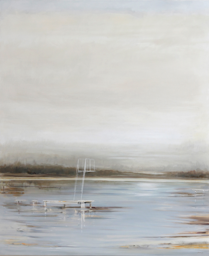 Plattform, 2023, Öl auf Leinwand, 170 x 140 cm