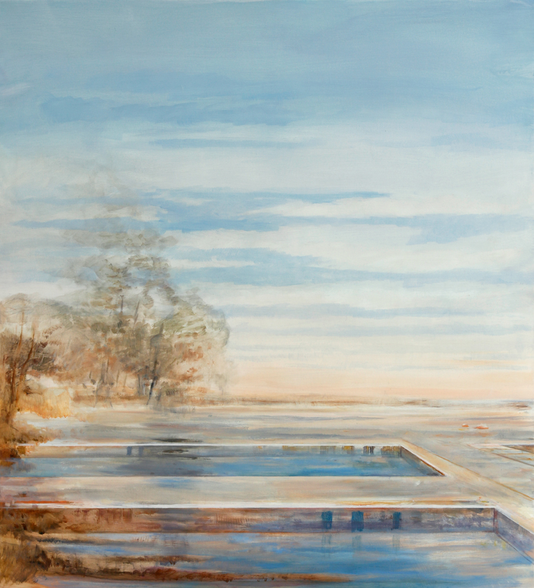 Bassin II, 2024, Öl auf Leinwand, 110 x 100 cm