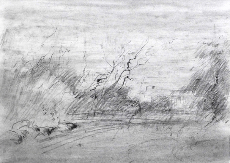 Rand VII, 2016, Bleistift und Kreide, 22 x 31 cm