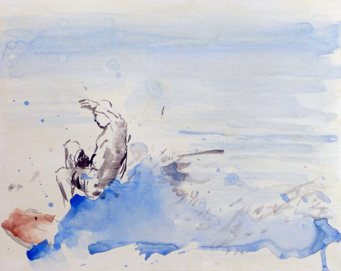 Aus der Serie Balance, 2013, Tusche und Aquarell auf Papier, 24 x 30 cm